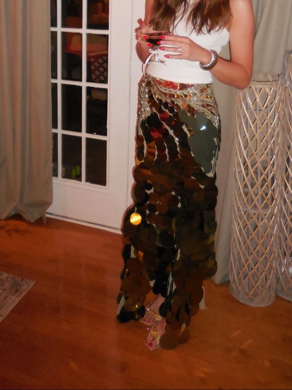 ARRANGE/ASOS wavy linear embellished square hem maxi skirt - Picture 4 of 4